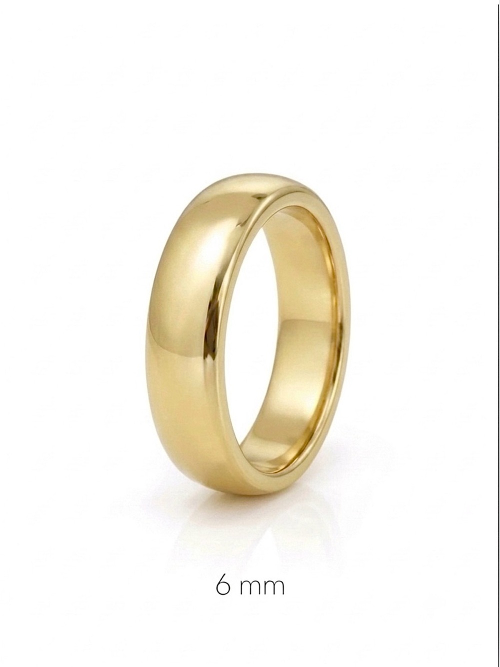 14K Gold Plated Band Ring 6 mm | Simple Dome Wedding Ring | Minimal Jewelry